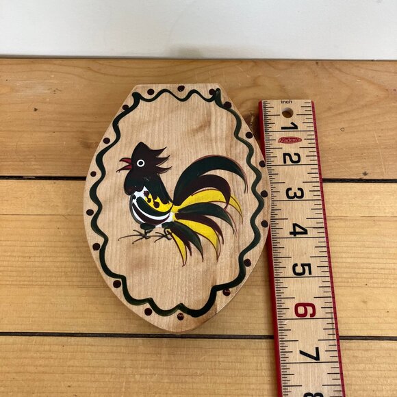 Woodpecker Wood Ware Door Knocker Hand Painted Rooster Vintage Made in Japan - Picture 3 of 8